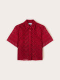 Camisa boxy de encaje macramé