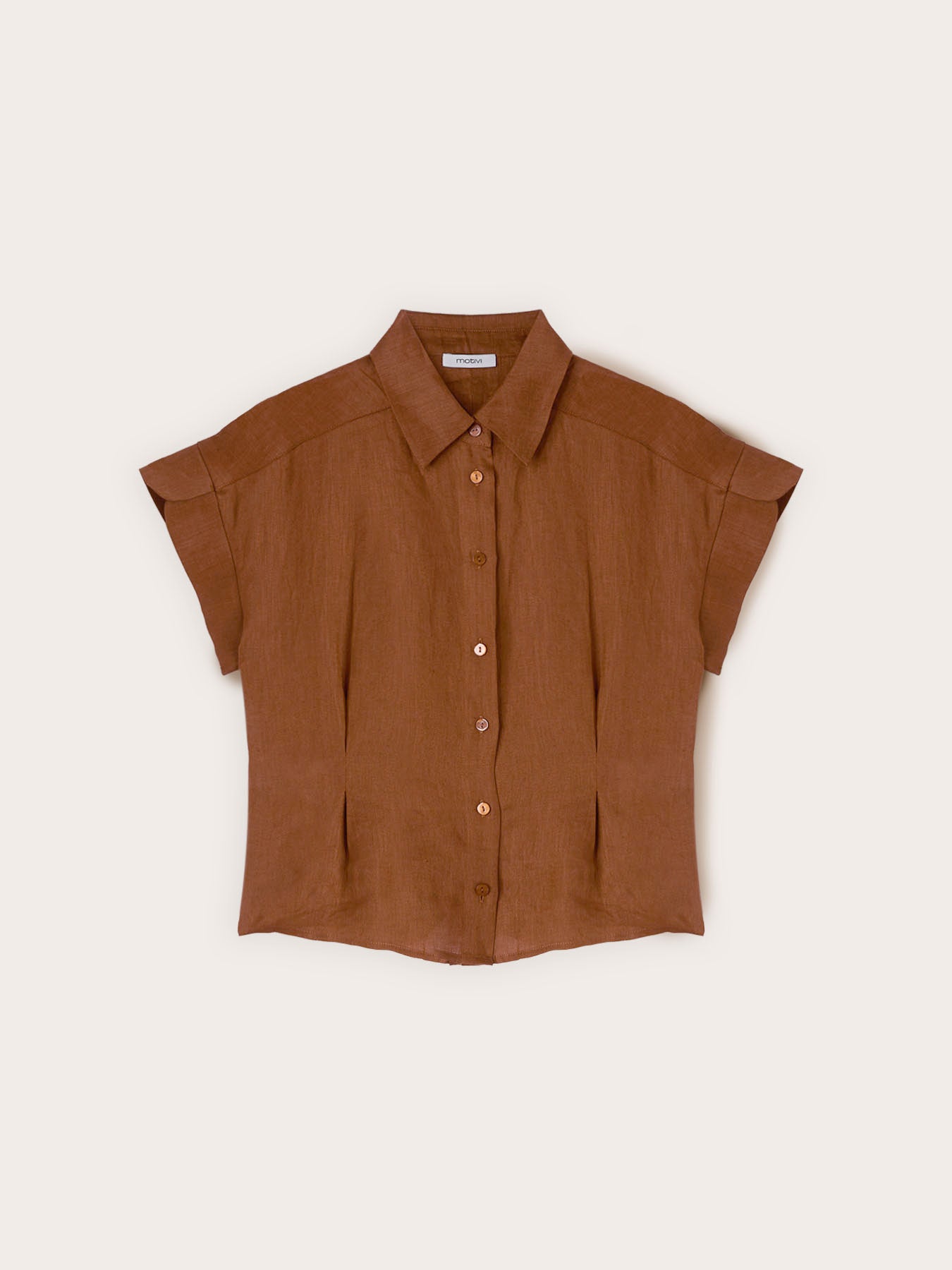 Camisa de lino con pliegues