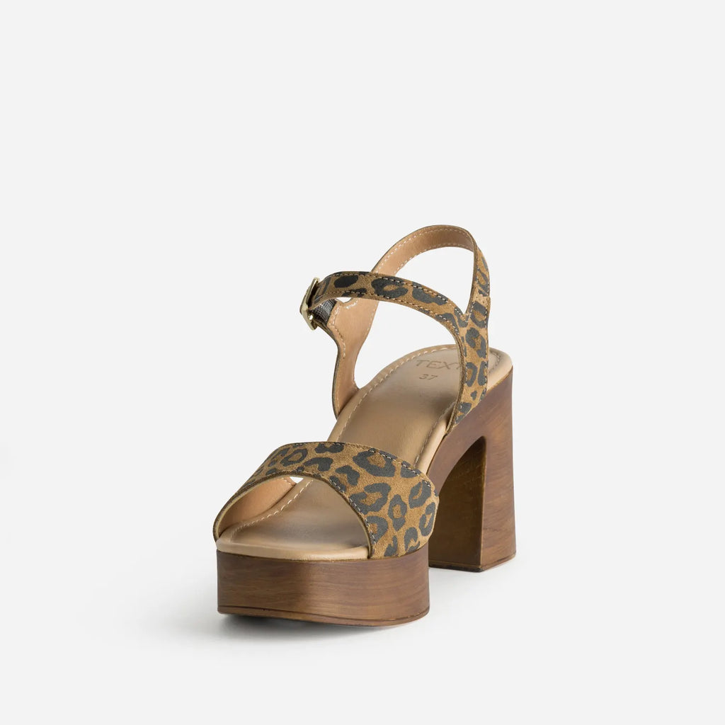 Zamirey - Sandalia con plataforma de leopardo