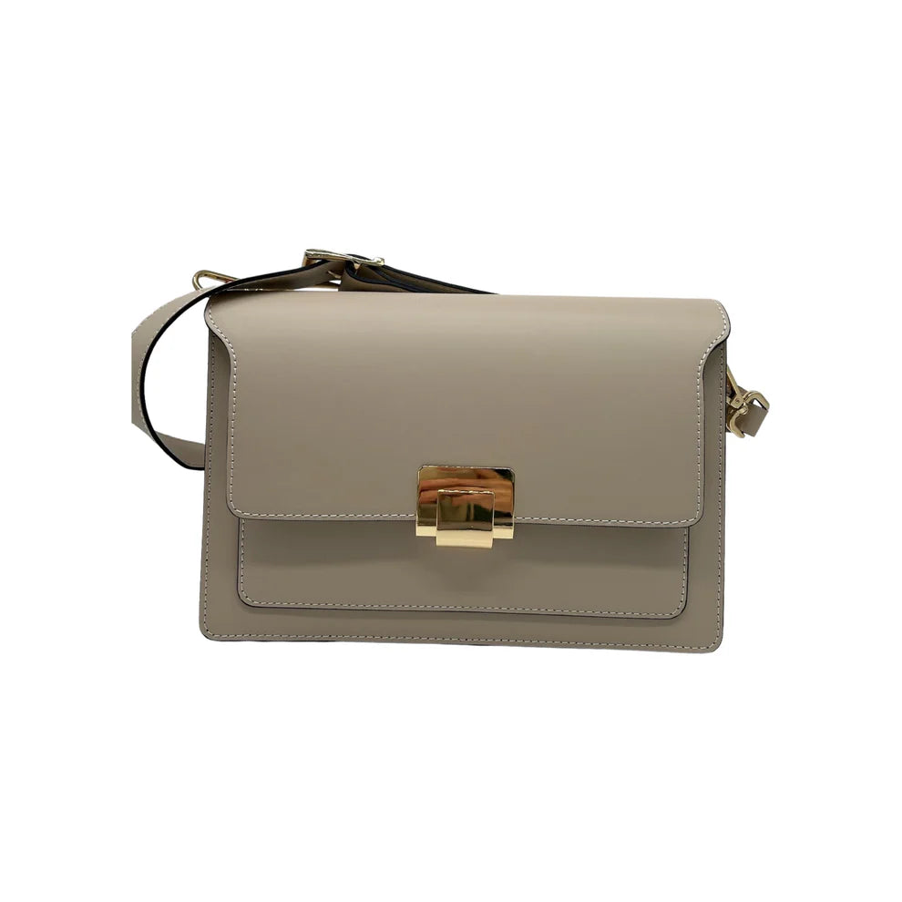 BOLSO DE HOMBRO DE CUERO BEIGE