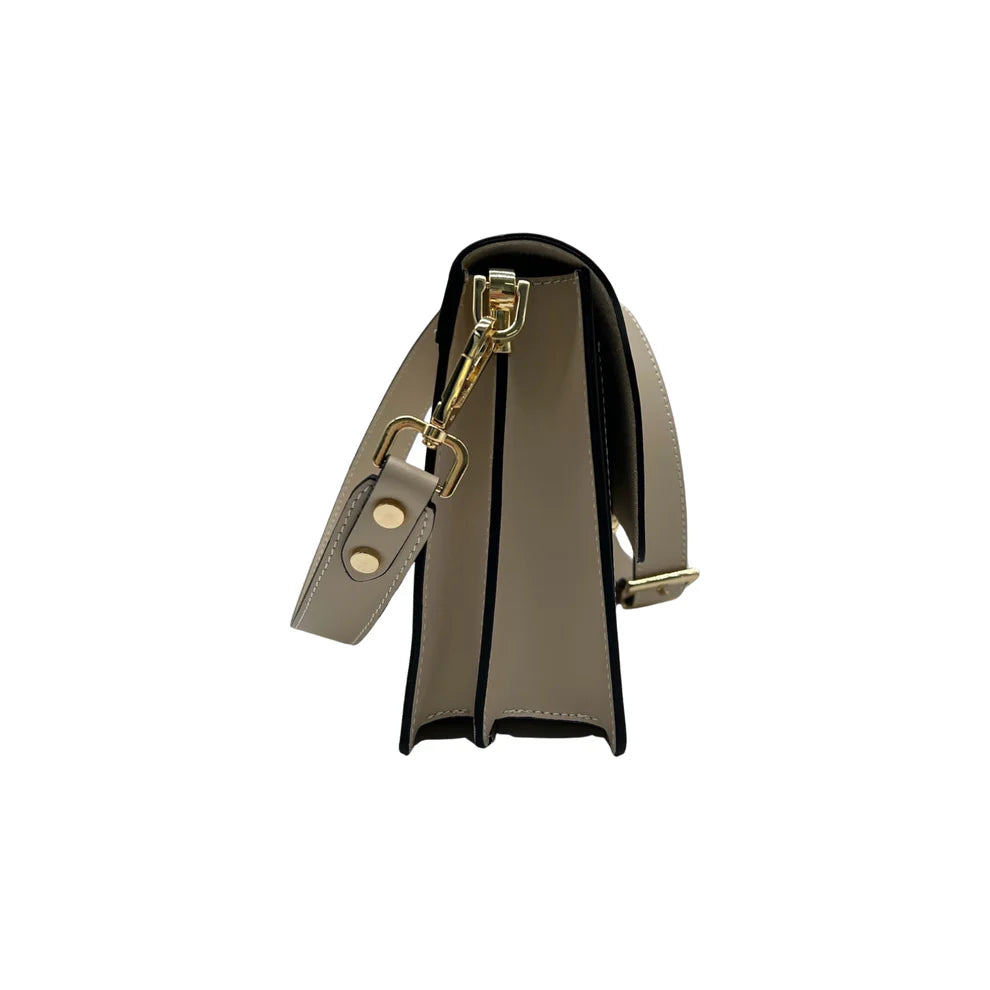 BOLSO DE HOMBRO DE CUERO BEIGE