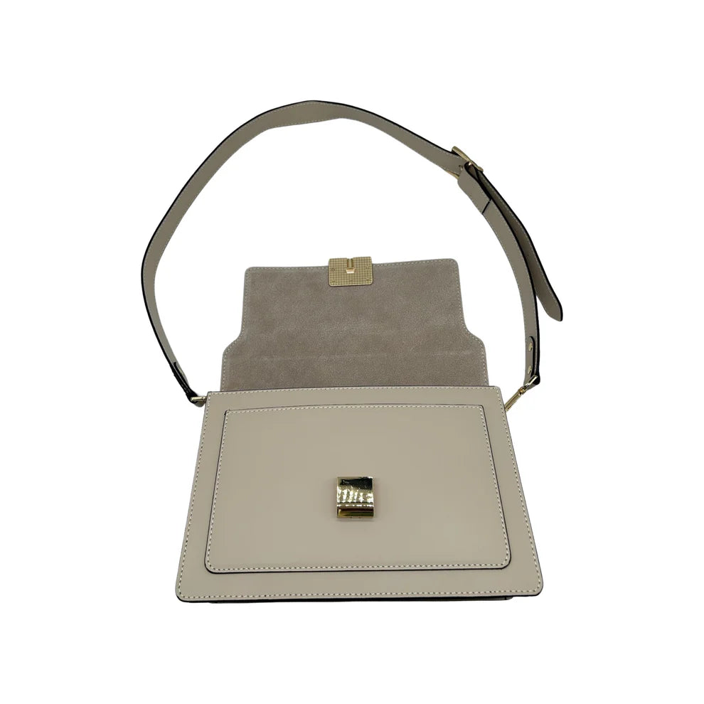 BOLSO DE HOMBRO DE CUERO BEIGE