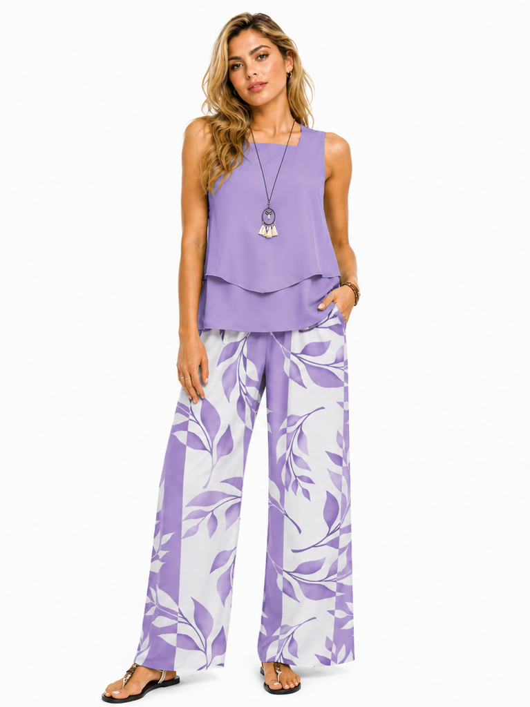 Laura | Conjunto con estampado morado