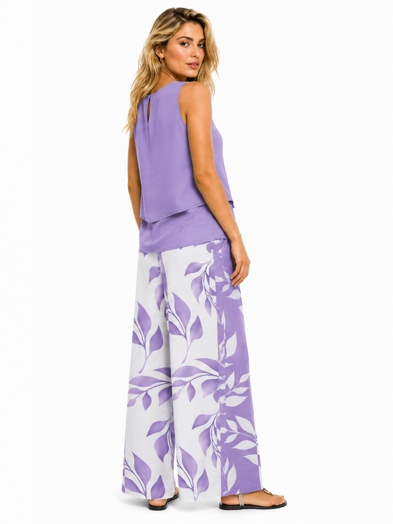 Laura | Conjunto con estampado morado