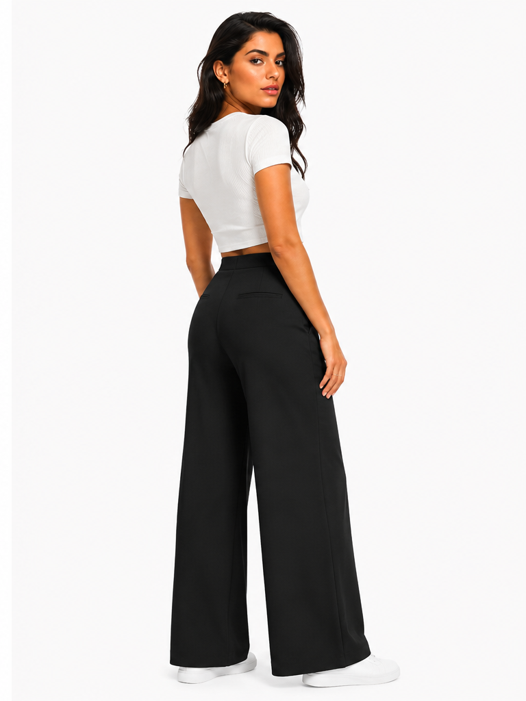Pantalones formales de mujer de corte ancho